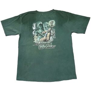 Vintage CGH Graphics La Hearth Breaker Green T-Shirt Size Medium-Large AS IS